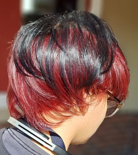 Red Booster+ hairline with Dikson 1.0 Black triangle top